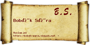 Bobák Sára névjegykártya